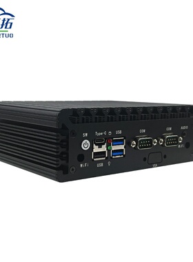 研拓现货J6412迷你工控机2COM口工控一体机6USB四网口软路由跨境