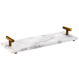 小西家北欧风天然大理石托盘首饰盘甜品盘浴室置物盘家居装饰摆件