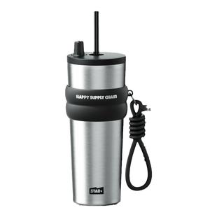 世大家吸管保温杯高颜值男女生车载大容量随行水杯子轻奢陶瓷覆层