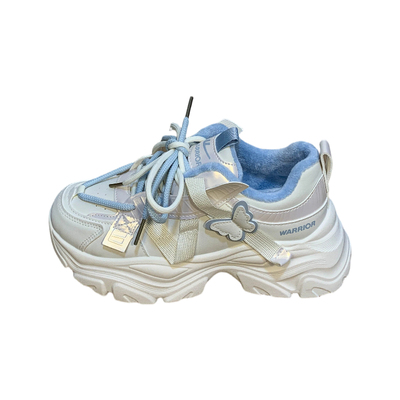 回力蝴蝶老爹鞋女加绒保暖