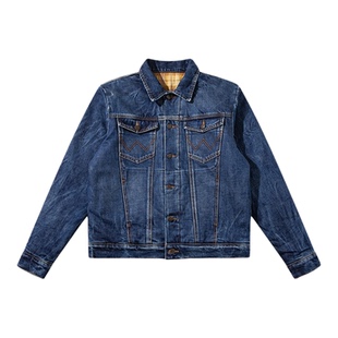 养牛落色WRANGLE款黄石美式工装夹克复古夹棉冬季牛仔外套棉服