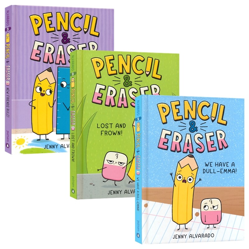 Pencil & Eraser We Have a Dull-Emma 铅笔与橡皮擦系列1-3 全彩漫画小说 英语桥梁章节书 幽默友谊故事 英文原版进口儿童图书