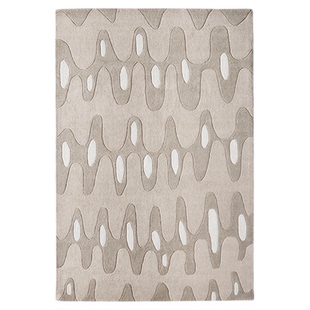 西班牙Dusty Deco Wavy Rug 100%纯羊毛地毯手工编织波浪图案客厅