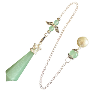 鱼籽铺东陵玉灵摆手作新手项链水晶原石吊坠学生新款绿色小众原创