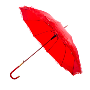 红色蕾丝花边新娘伞结婚红伞婚庆大红色长柄伞婚礼出嫁红雨伞婚伞