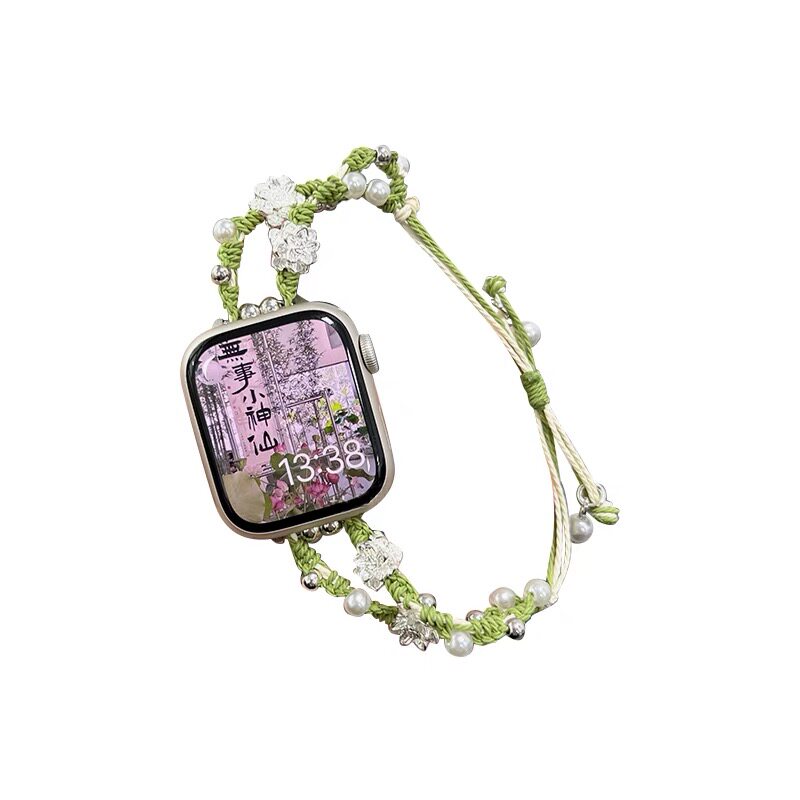 新中式莲花编织绳iwatch表带