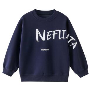 男童卫衣春秋款2026春装新款儿童中大童男孩春季圆领套头长袖上衣