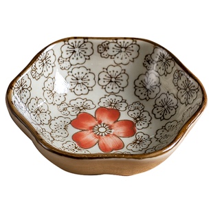 陶瓷蘸料碟日式釉下彩分格三格味碟咸菜日料碟家用酱油醋小调料碟