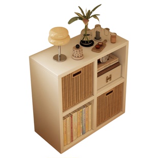 儿童卧室床头柜收纳柜一体自由组合格子柜床边书架落地置物架靠墙