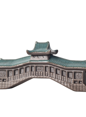 廊桥石拱桥梁古桥陶瓷微景观摆件