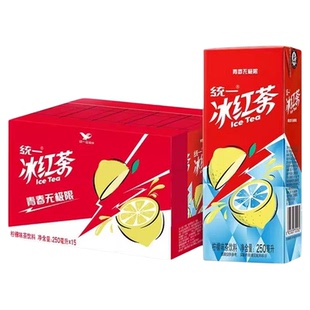 统一冰红茶250ml12盒24盒整箱批特价盒装柠檬味红茶饮料饮品夏季