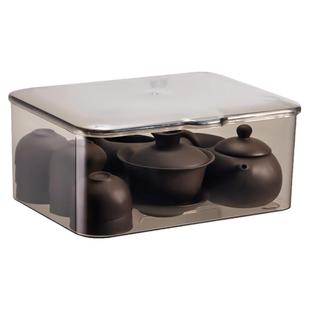 茶具收纳盒带盖防尘透明茶几桌面茶叶茶杯整理存放功夫茶壶置物架