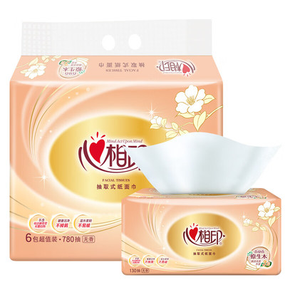 心相印抽纸经典金装3层130抽6包