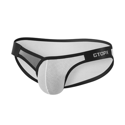 GTOPX MAN男士低腰网纱透视薄款内裤 个性单层U凸透气性感三角裤