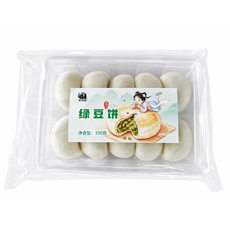 【皮薄馅多】麻戏团绿豆饼传统香甜早餐绿豆糕糕点甜品经典老零食