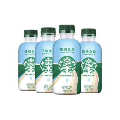 星巴克低糖香醇拿铁200ml*4瓶