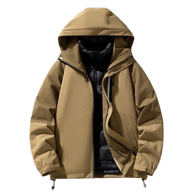 户外冲锋衣连帽加厚鸭绒羽绒服