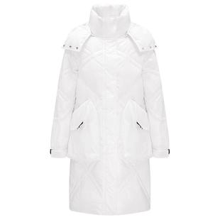 [防风]Navigare意大利小帆船冬季中长款高充绒量羽绒服女白色外套