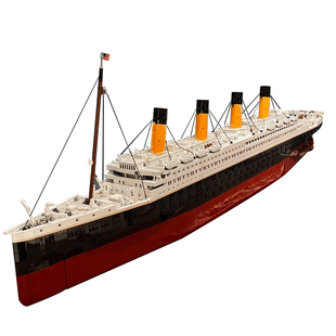 泰坦尼克号游轮积木摆件高难度巨大型3D立体拼装模型男孩玩具礼物