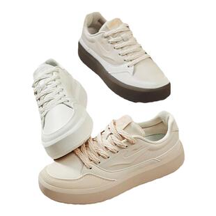 元气鸿星尔克女鞋板鞋厚底增高2026春季新款休闲鞋小白鞋运动鞋子