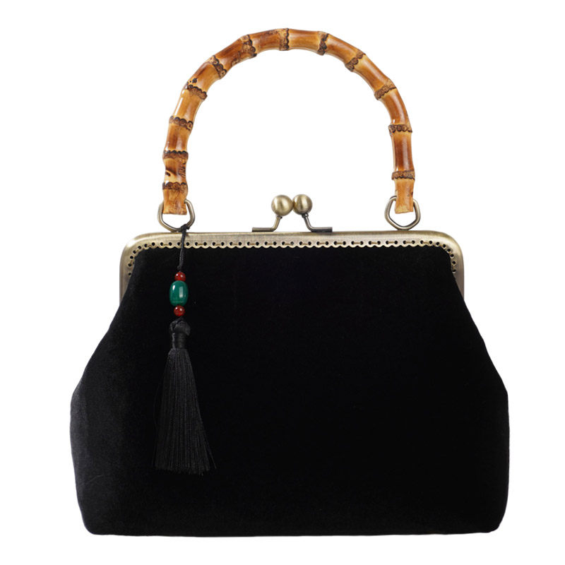 复古中国风竹节手提包