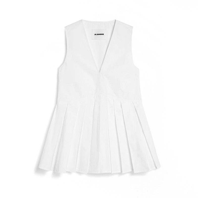 JILSANDER纯棉深V领无袖上衣