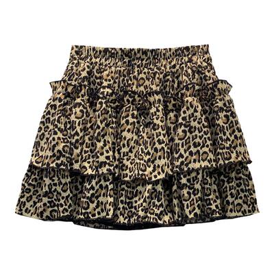 豹纹蛋糕时尚高腰a字半身裙套装