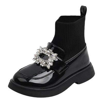 女童秋冬真皮女童加绒马丁靴袜靴