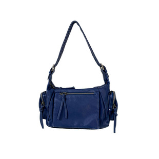 YAU大树 中古包包美式复古做旧蓝色腋下包小众设计单肩斜挎包机车