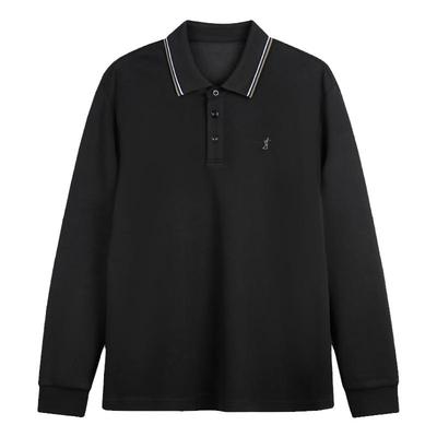 【撞色提花领】才子翻领长袖Polo衫男士2023秋季新款商务休闲T恤