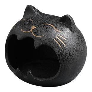 卡通猫烟灰缸可爱创意陶瓷家用大烟缸个性潮流车载防风防飞灰