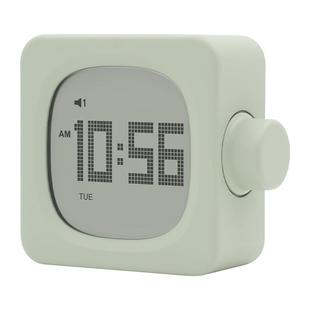 MUID方块小闹钟简约夜光静音床头充电学生用迷你led时钟灯多功能