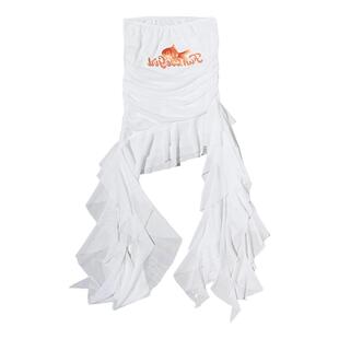 饭粒家 原创设计抹胸背心女2025夏季新品辣妹个性蕾丝不规则上衣