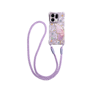 蝴蝶GGUU适用oppofindx9手机壳findx9pro保护套新款findx8可背斜挎findx7液态硅胶pro腕带链挂绳全包女外防摔