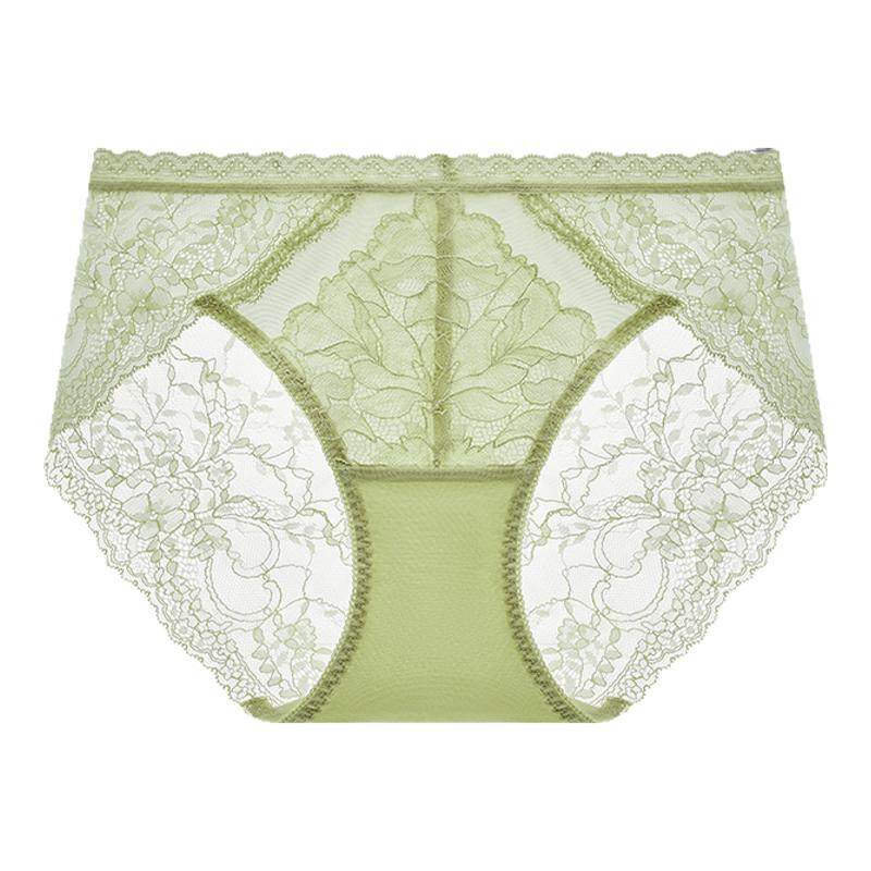 曼妮芬性感蕾丝内裤女红色本命年中低腰短裤纯棉全棉底裆女生底裤