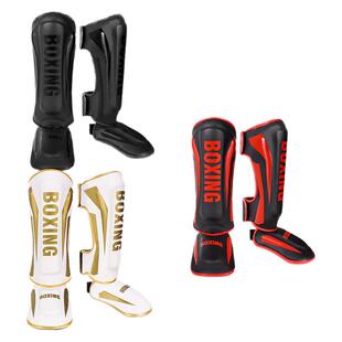 儿童泰拳护腿搏击散打训练护脚踝连脚背面成人拳击护胫格斗跆拳道