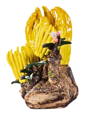 金佛手佛山石湾陶瓷摆件万事就手