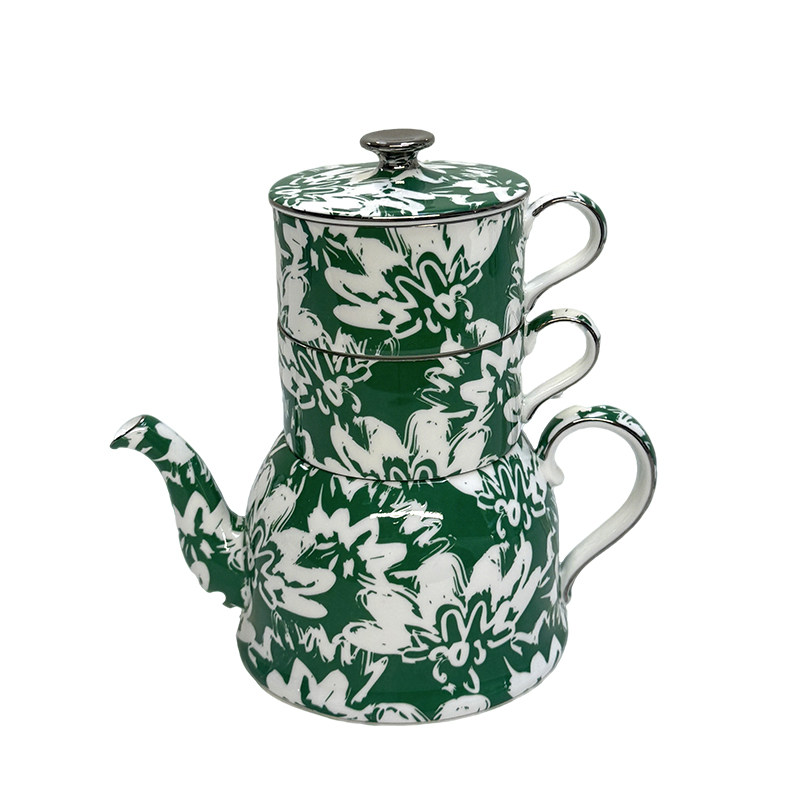T2花漾绽放一壶两杯精美骨瓷茶具