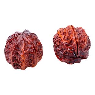 黄花梨核桃手把件实心按摩球保健球手握球手盘球手转球老人手球