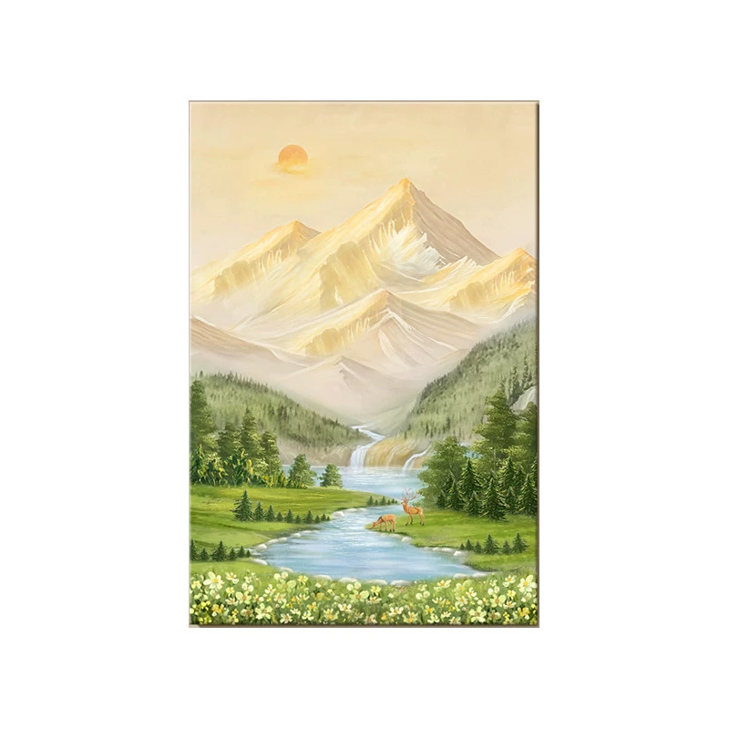 日照金山风景客厅装饰画单张