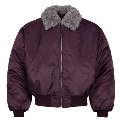 OD可拆卸毛领复古飞行夹克棉服