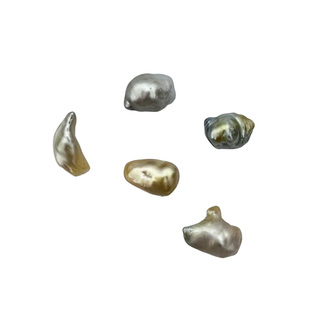 天然海水南洋珍珠野生无核keshi金珠白珠大溪地异形不规则形状DIY