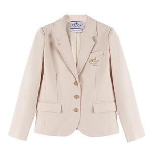 墨秋JK制服原创设计茶泽杏色短款西装清仓日制校供通勤西服外套女