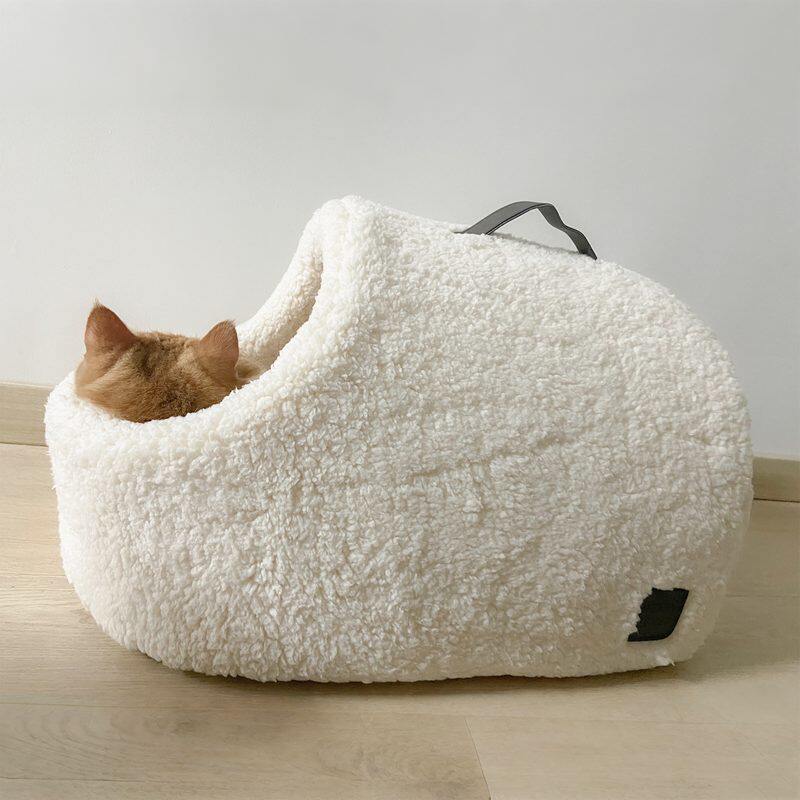 羊羔绒棉拖猫窝猫别墅冬季封闭式安全感宠物睡窝可拆洗小型狗窝