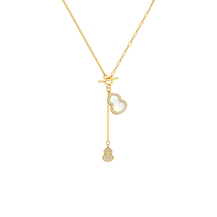 MITHAOL福禄流苏葫芦项链女轻奢小众高级感白贝母吊坠锁骨链女款