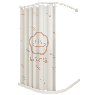 弧形浴帘套装免打孔 L型卫生间加厚防水防霉隔断帘淋浴房干湿分离