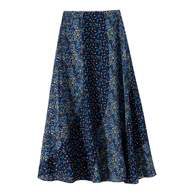 桑蚕丝印花鱼尾裙真丝碎花半裙