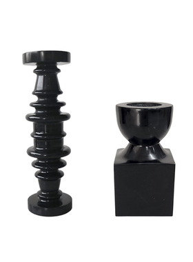 欧式古风复古罗马柱大理石烛台