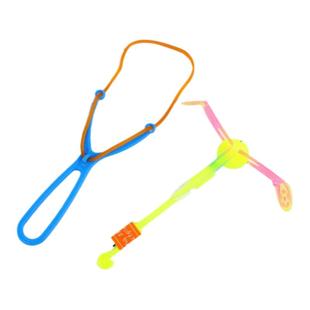 大号双闪发光弹弓飞箭飞天发光弹射竹蜻蜓飞行器户外儿童地摊玩具