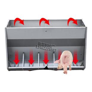 育肥猪食槽猪用不锈钢双面料槽食槽自动下料器畜牧用猪槽自由采食